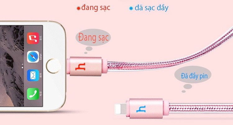 [HCM]Cáp Lightning Hoco UPL12 - ( Dài 12M )Cổng Sạc IPHONE - ✓Đèn Led Báo Sạc Đầy
