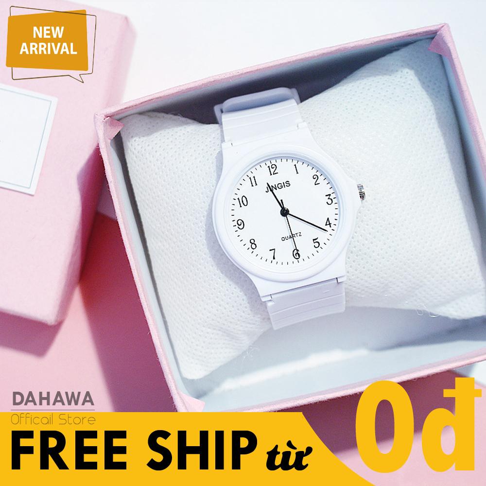 Đồng Hồ Quartz JINGIS J63 Unisex, Mặt Tròn Chạy 3 Kim, Mặt Gạch Và Mặt Số, Dây Silicon Siêu Bền Bỉ, Phong Cách Hàn Quốc, Chống Nước Tốt, Nhiều Màu Lựa Chọn (Bảo Hành 6 Tháng)