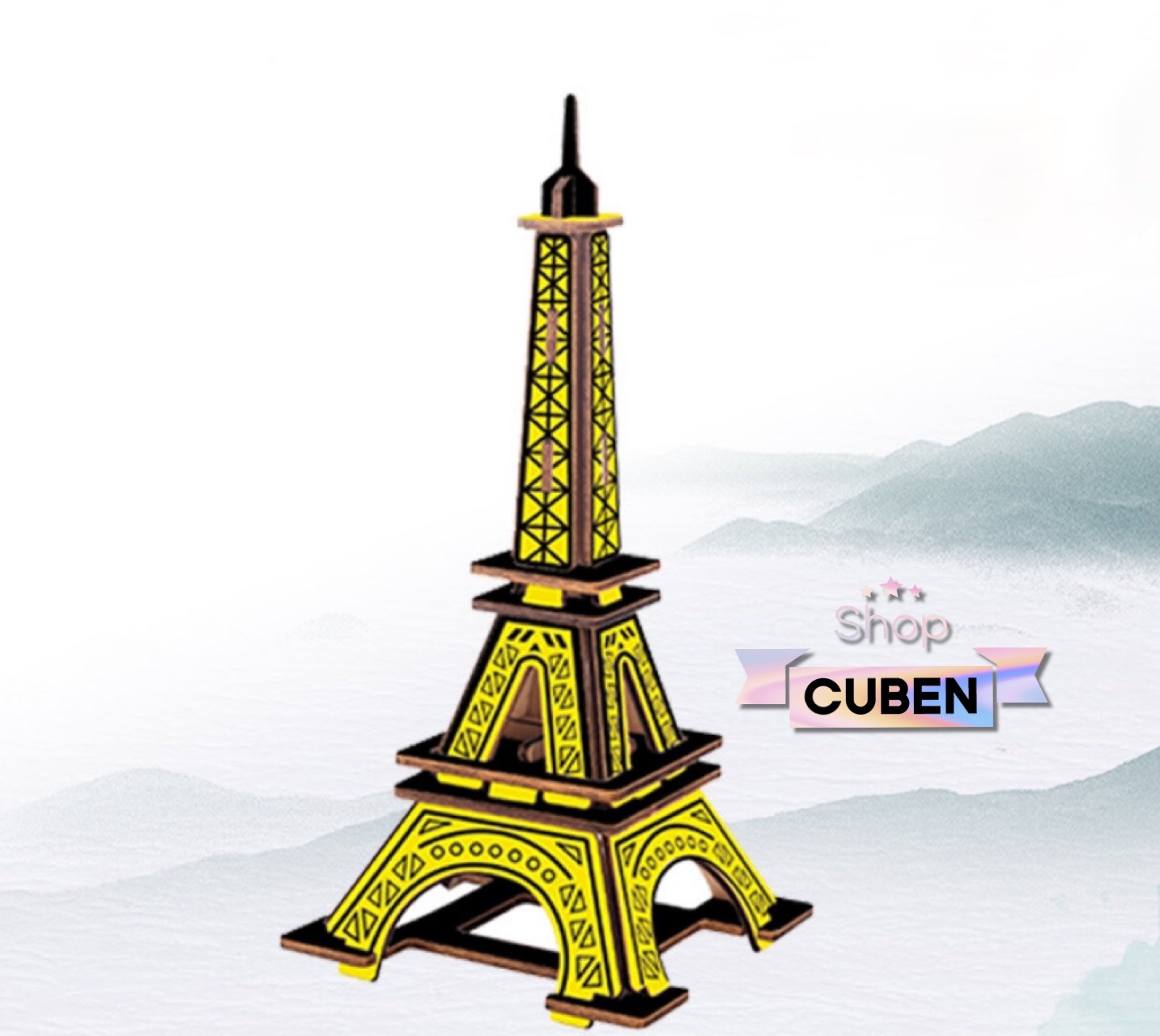 Đồ chơi lắp ráp gỗ 3D Mô hình Tháp Eiffel Laser