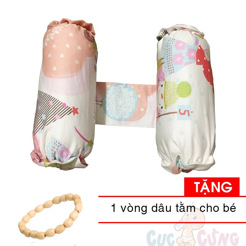 Gối chặn thảo dược Đinh Lăng chống mồ hôi trộm cho bé sơ sinh Baby Chick Số 1 - họa tiết ngẫu nhiên Tặng 1 vòng dâu tằm cho bé
