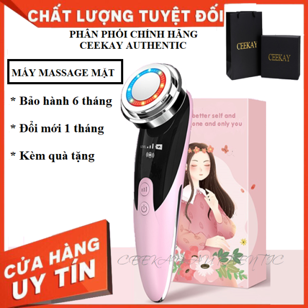 Máy mát xa mặt làm đẹp (chính hãng Ceekay) - dụng cụ massage da mặt cầm tay ion - kiểu Máy rửa mặt massage mini có thể massage mắt di tinh chất nhập khẩu