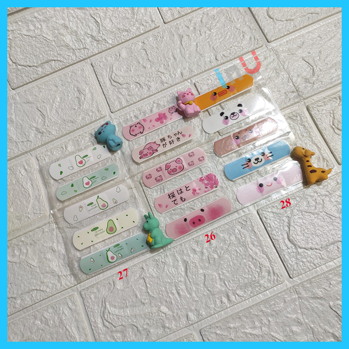 [HCM]Hộp 15 miếng băng keo cá nhân hoạt hình bé Bơ Heo ủn Gấu cute