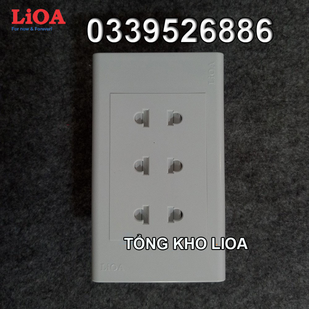 Combo ổ cắm điện ba 2 chấu 16a lioa - lắp nổi