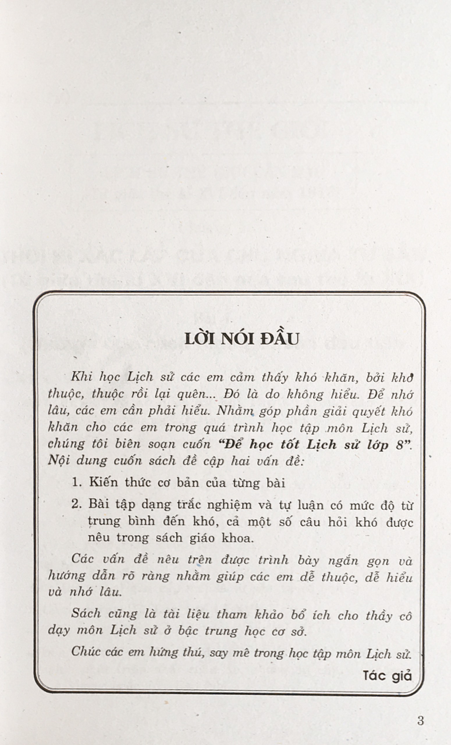 Để học tốt Lịch Sử 8