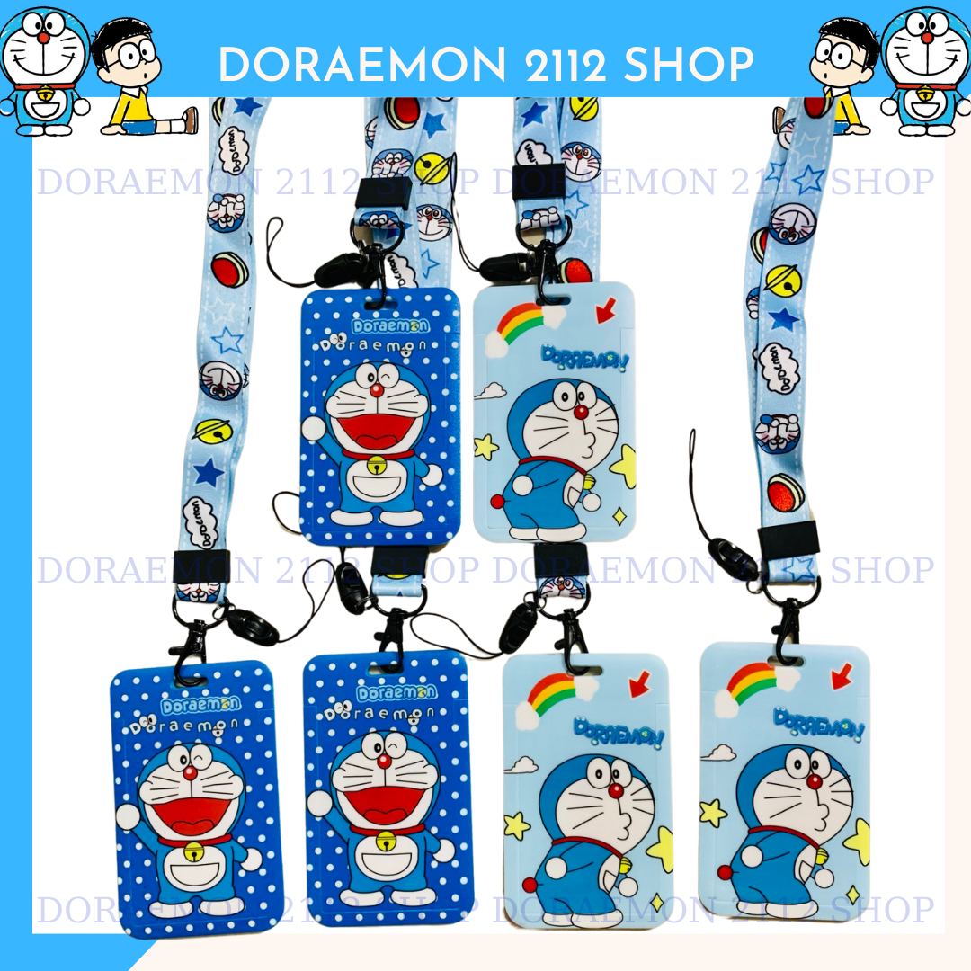 Dây đeo thẻ và thẻ tên Doraemon