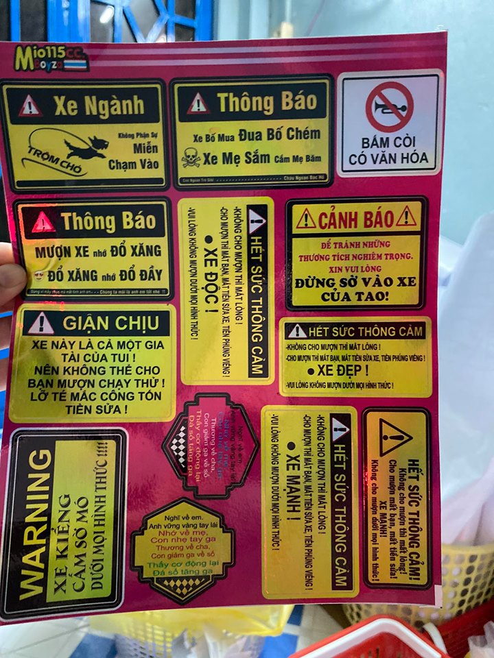 [HCM]TEM LOGO SI CROM CẢNH BÁO XE NGÀNH TRỘM CHÓ
