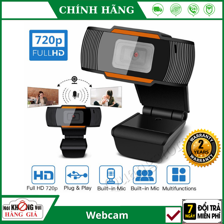 Webcam máy tính A870 Webcam pc laptop học online, trực tuyến , Webcam HD tích hợp Mic truyền tải âm thanh trung thực, hình ảnh sắc nét - Hàng Chính Hãng