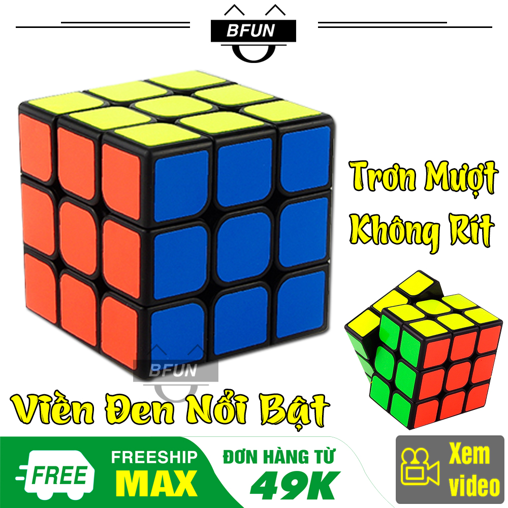 Rubik 3x3 VIỀN ĐEN Cao Cấp - Cục Rubik 3x3x3, Rubik 3x3 Xoay Trơn Siêu Mượt