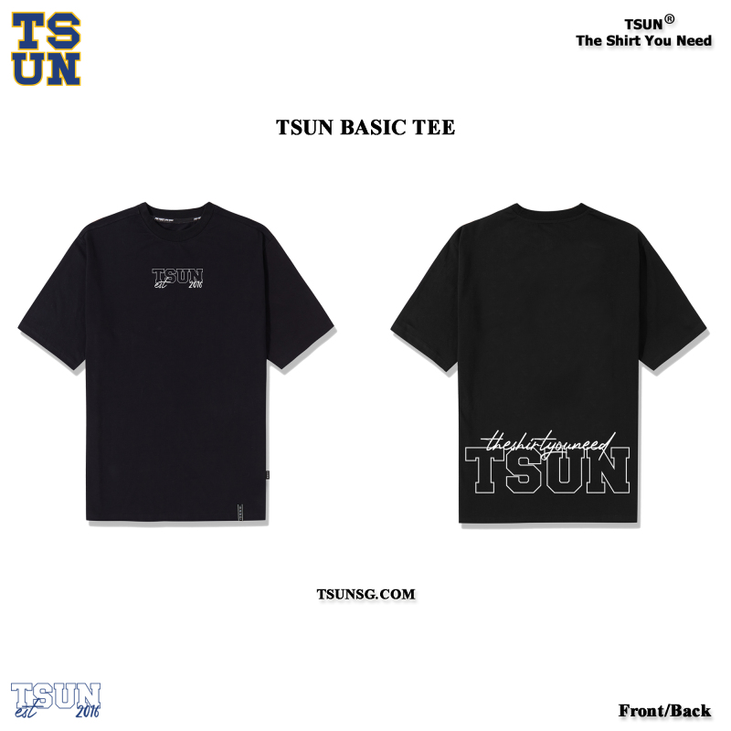 Áo thun TSUN Sig 2 - Black unisex nam nữ