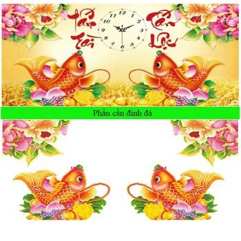 Tranh đính đá tấn tài tấn lộc lv095 kích thước: 90 x 50 cm