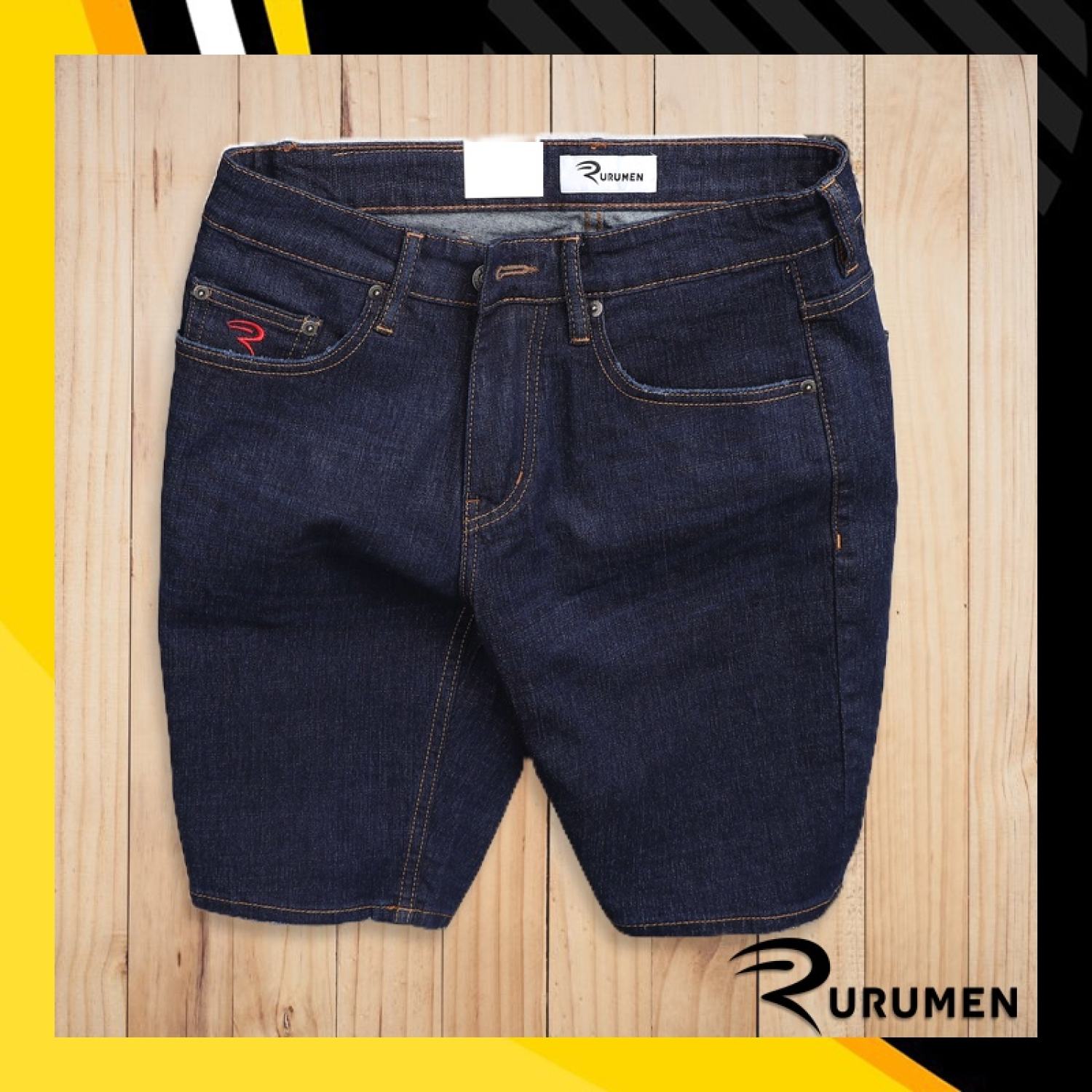 Quần short jean nam rurumen quần jean short vnxk cao cấp - qb404
