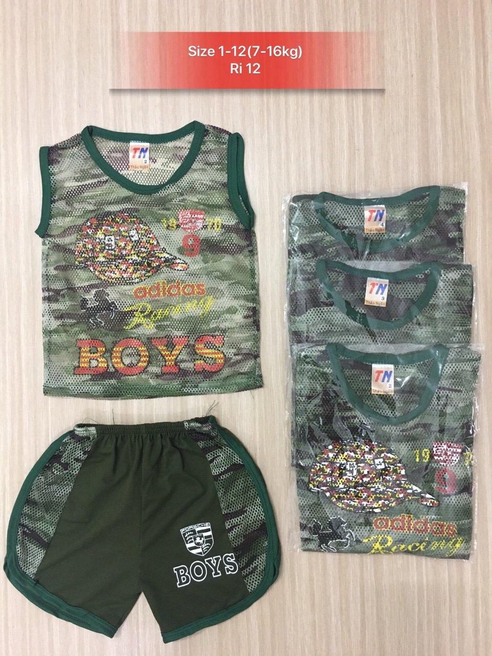 [HCM]Set 4 bộ đồ lưới bé trai 8-18kg