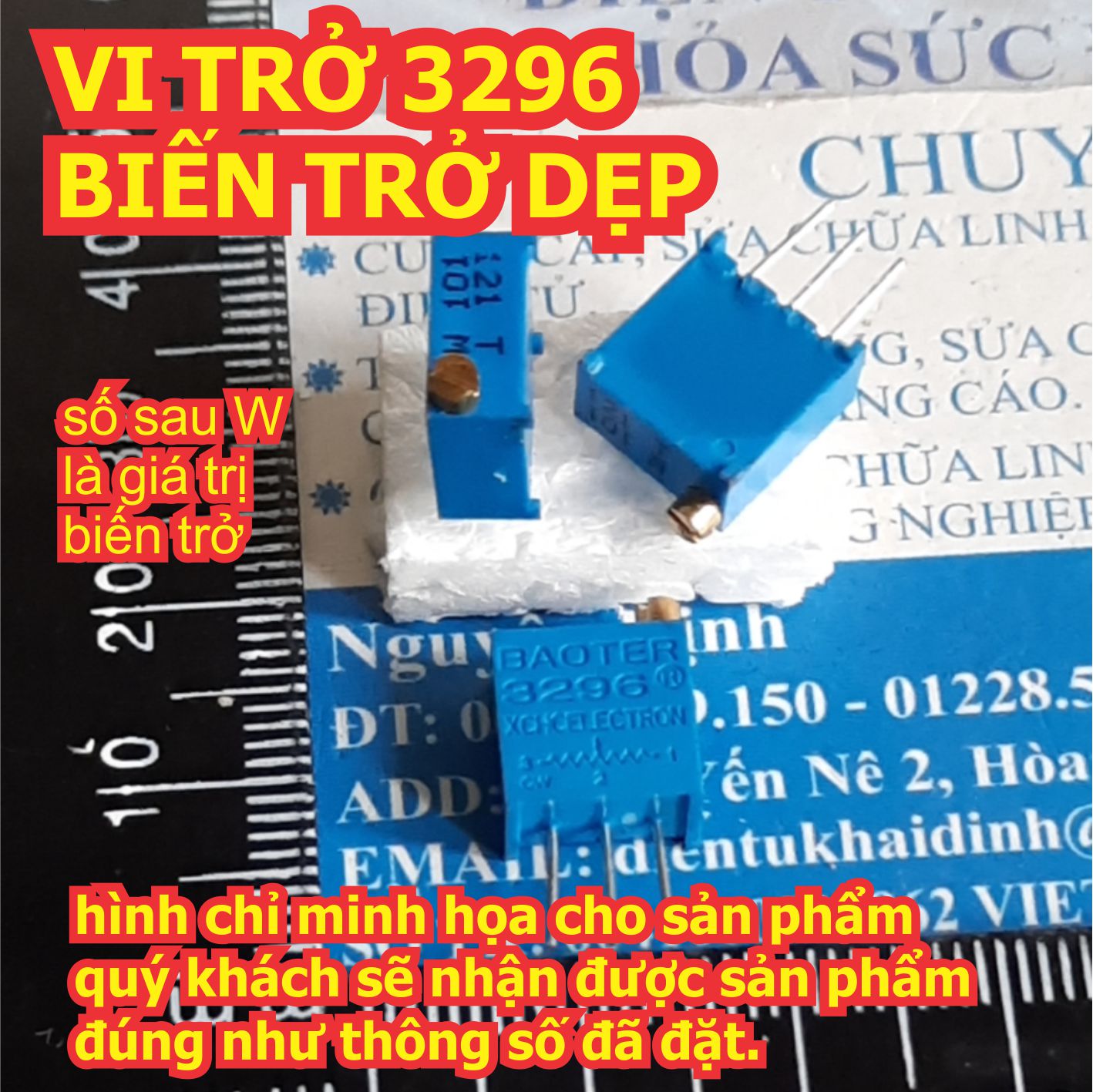 10 con VI TRỞ 3296 BIẾN TRỞ DẸP XANH DƯƠNG các giá trị từ 100 Ohm ~ 1M ohm kde2770