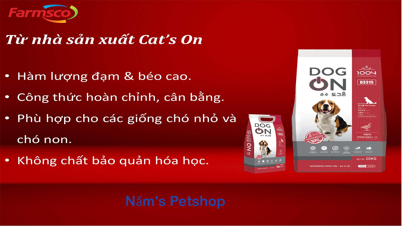[HCM]Thức ăn hạt chó mọi lứa tuổi - Dog On 20kg