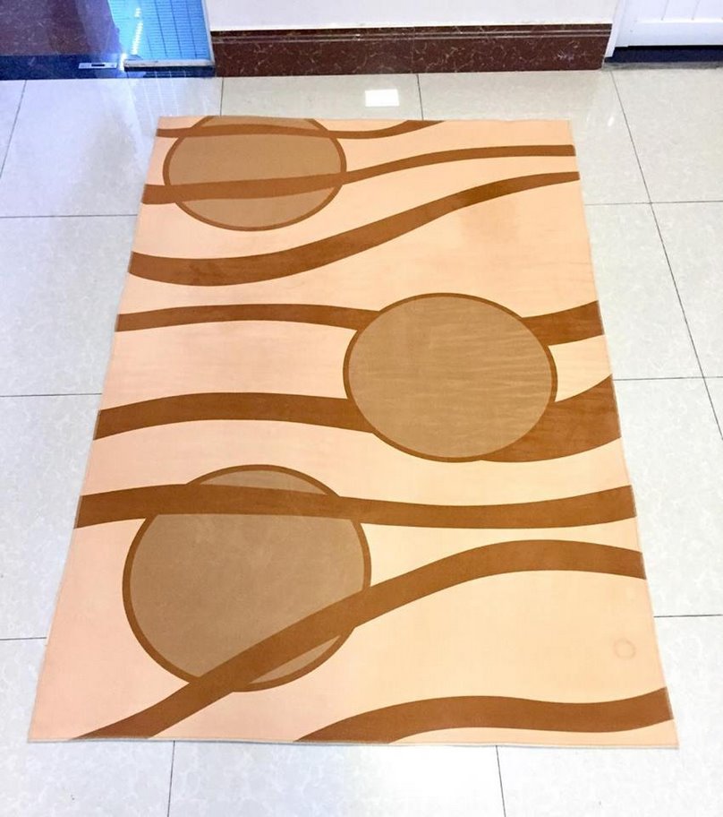 Tsn20 brown velvet 3D printed round rug (120x160cm)