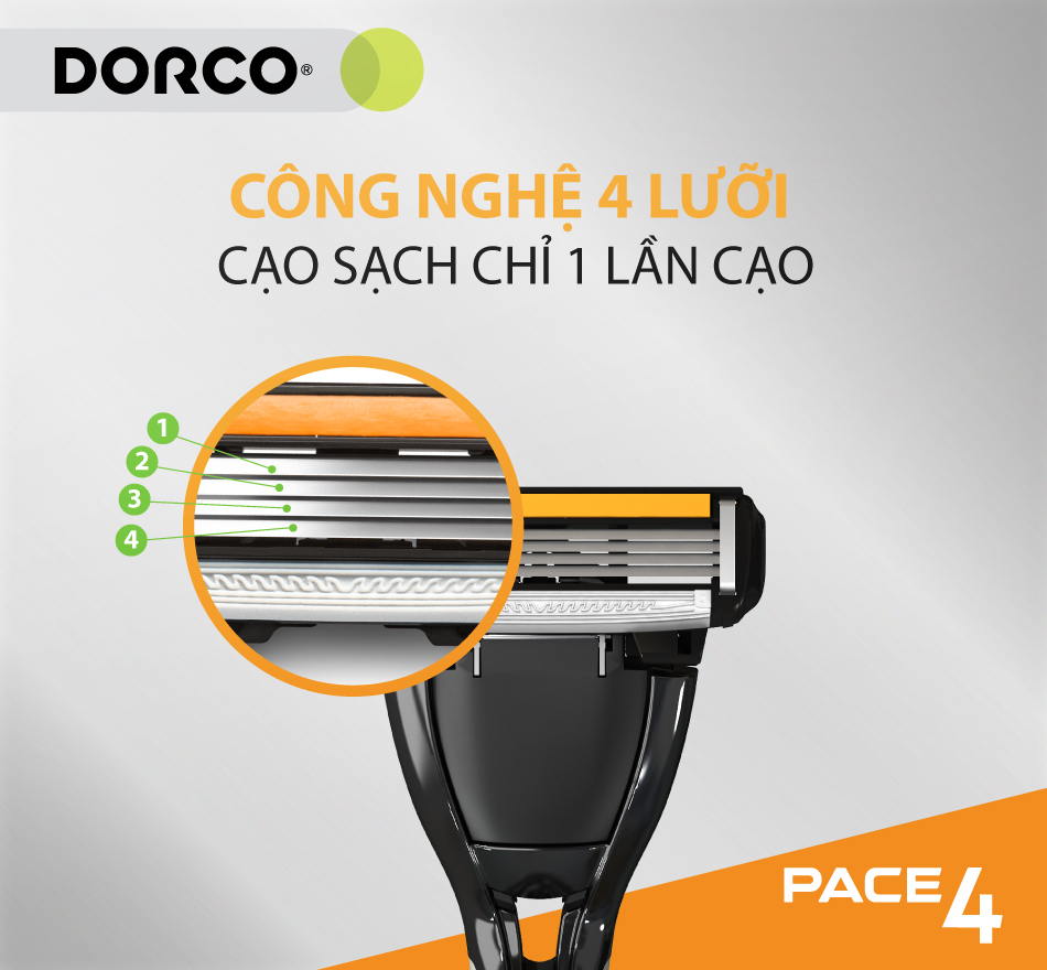 Dao cạo râu 4 lưỡi DORCO PACE 4