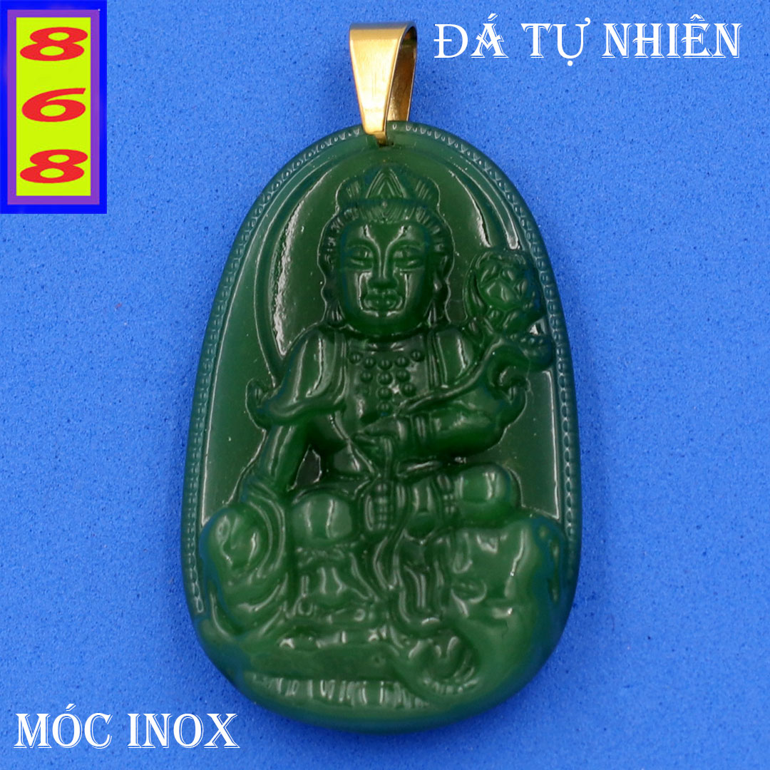 Face Buddha Samantabhadra Bodhisattva stone quartz Blue 5 cm-Buddha The par old thin, of the snake-bundled hook stainless steel-bring good luck, peace, Buddha the Par