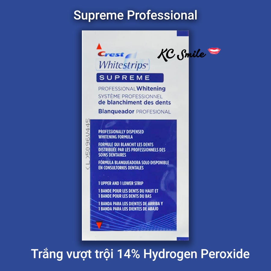 Combo trắng răng Miếng dán trắng răng Crest Professional + Kem đánh răng Crest 3D (7 ngày)