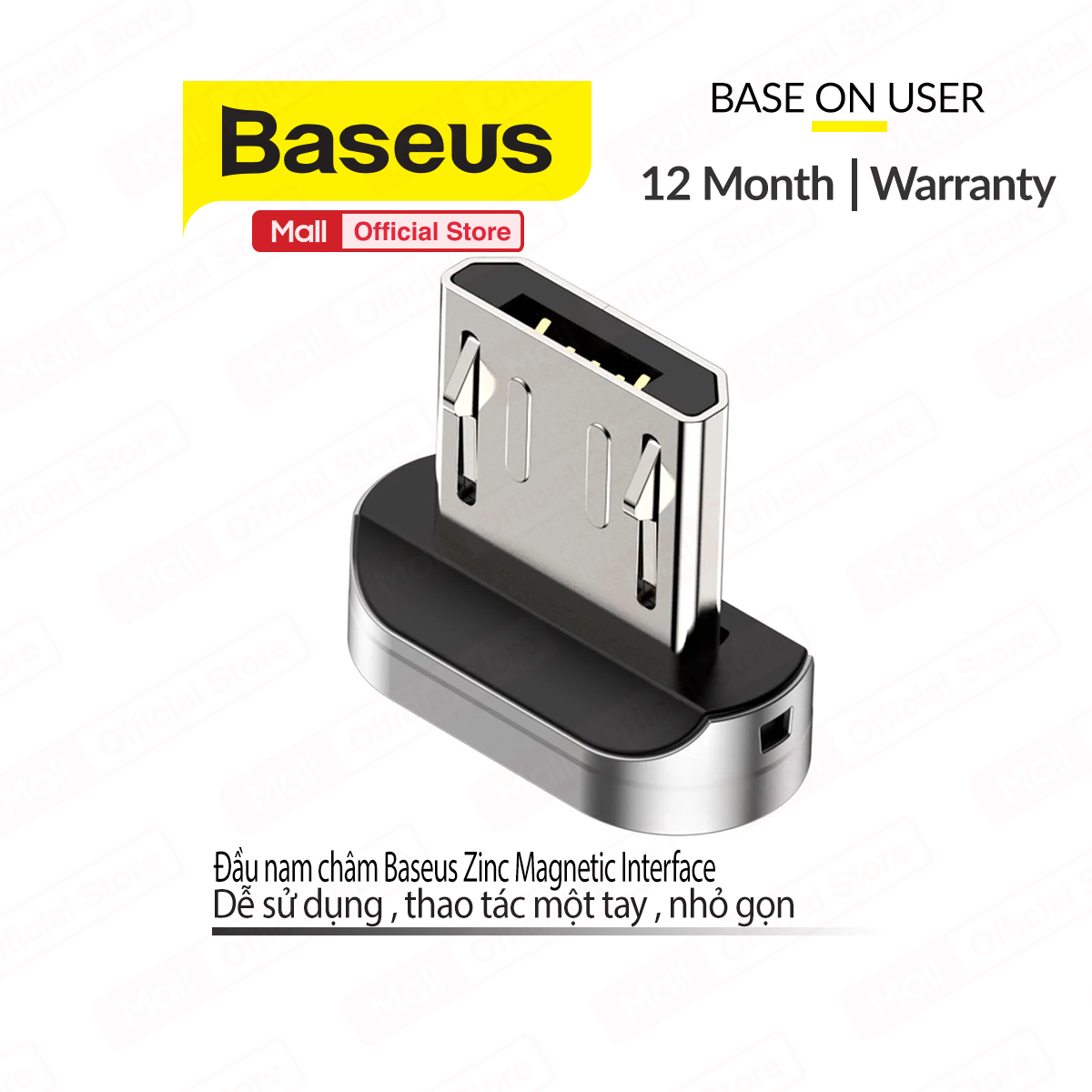 Cáp sạc nhanh 2A hút nam châm Baseus Zinc Magnetic Type-C/ Lightning/ Micro dài 200CM kèm đầu chuyển nam châm Micro và Type-C