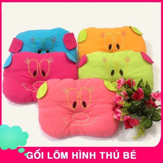 Gối lõm hình thú chống méo đầu, bẹp đầu cho bé