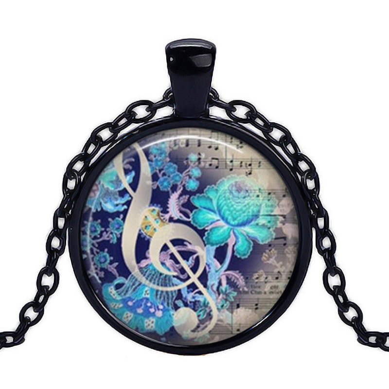 Vòng cổ kim loại nam nữ biểu tượng nốt nhạc và con mèo thời gian độc đáo , cá tính , Dễ Mix đồ ( Có chọn màu ) VC-01