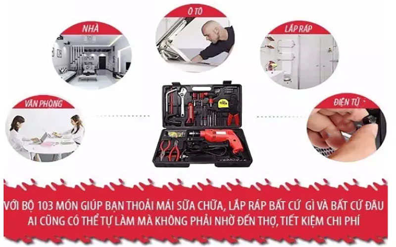 [HCM]Bộ Dụng Cụ Máy Khoan Cầm Tay Perfect