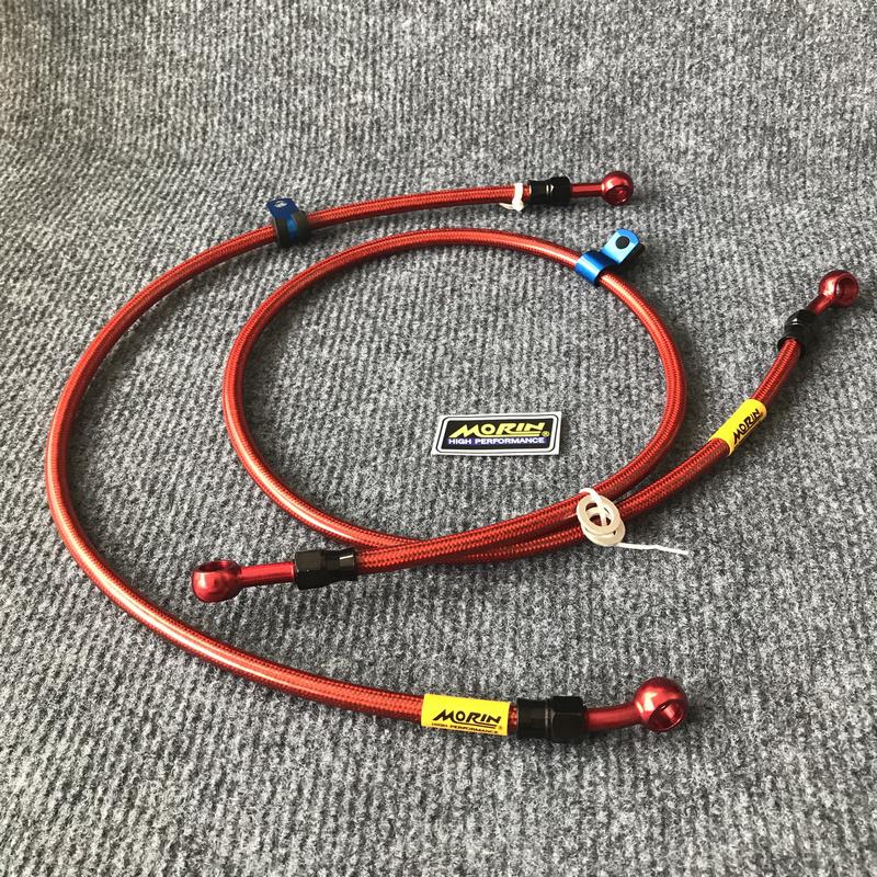 COMBO dây dầu thắng dĩa trước và sau xe máy cao cấp gắn thắng dĩa các dòng xe máy YAHAMA HONDA thông dụng(màu đỏ)