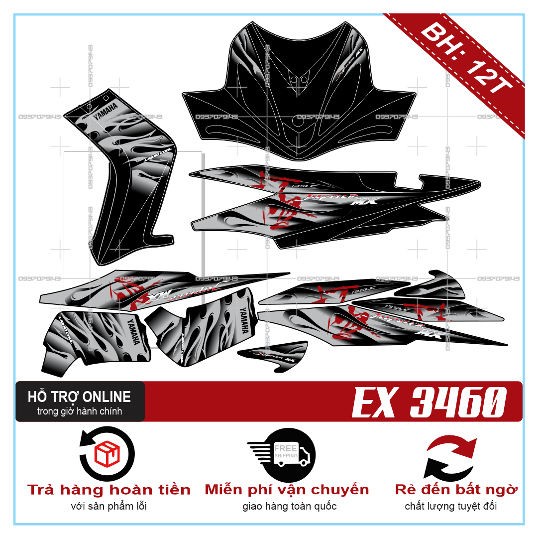 Tem xe exciter 2010 chữ tàu lửa 3460