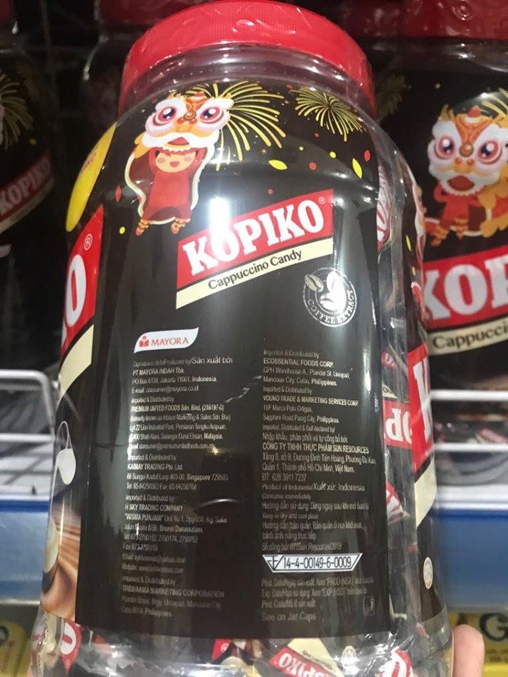 Kẹo cà phê sữa Kopiko Cappuccino hũ 600g