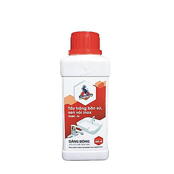 Chai tẩy đa năng SABO-SI, Tẩy sạch các loại ố vàng lâu năm, nước phèn, cặn canxi trên bồn cầu, sen vòi inox, gạch men nhà tắm chai 500ml mùi dịu nhẹ