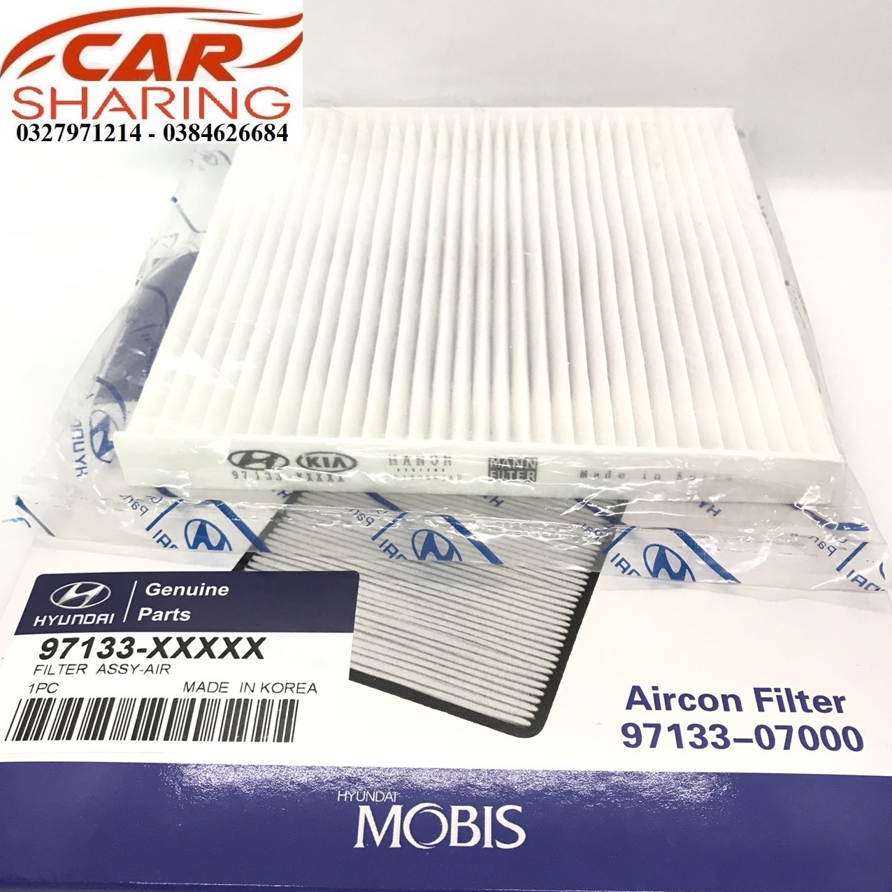 Grand i10 morning/Picanto air conditioner filter OEM code: 97133-07000