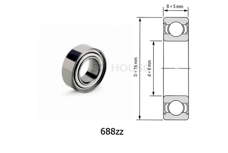 Vòng bi bạc đạn 608zz, 688zz, 625zz
