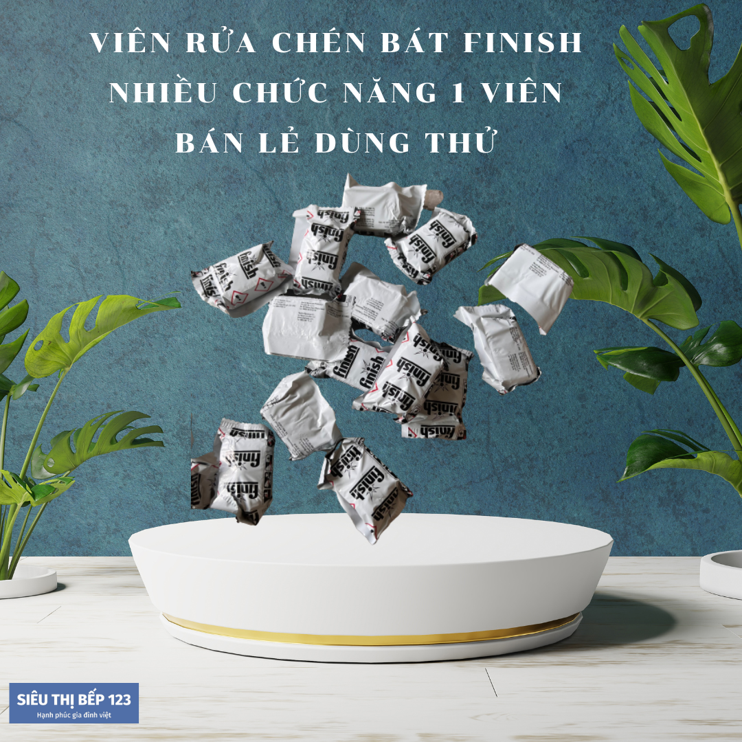 Viên rửa chén bát finish nhiều chức năng 1 viên bán lẻ dùng thử