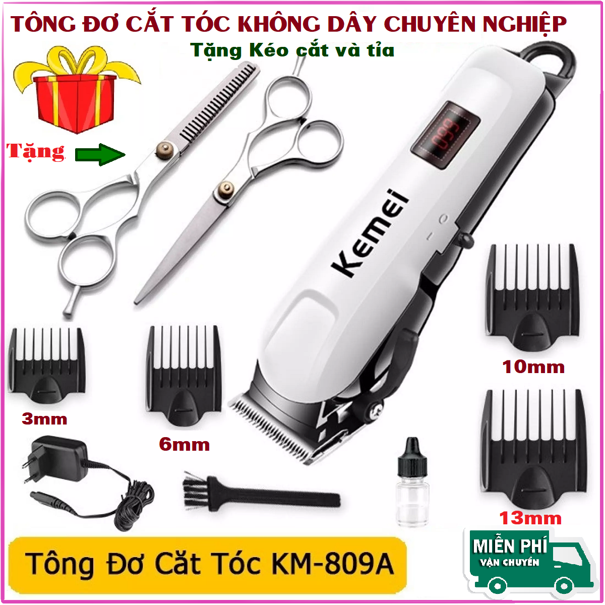 TÔNG ĐƠ CẮT TÓC KEMEI PRO KM-809A