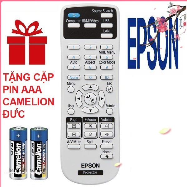 Remote máy chiếu EPSON mẫu 1 - Điều khiển máy chiếu EPSON mẫu 1 - PROJECTOR (Hàng hãng - tặng pin) [Cam kết chất lượng, BH 6 tháng]