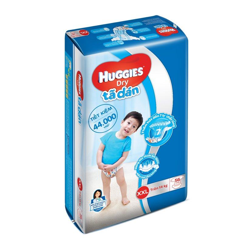 [HCM]Bỉm - Tã dán Huggies size XXL - 56 miếng (Cho bé trên 14kg)