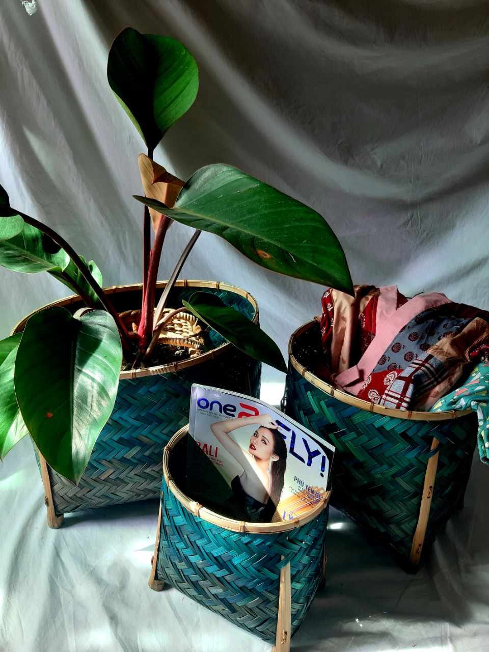 Sọt Tre Đa Năng Màu Xanh Dương Có Đế  Đựng Đồ Chơi, Các loại - Size L rộng 40cm*32cm, sâu 30cm  - Size M rộng 30cm*25cm, sâu 28cm  - Size S rộng 22cm*18cm, sâu 24cm Dùng Để Đựng Đồ Chơi, Đồ Bẩn