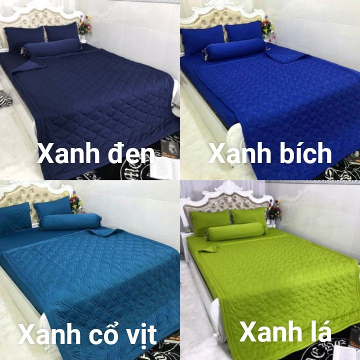 Ga Lẻ Thun Lạnh - Drap Giường Bo chun Mát Lạnh Lan Pham Bedding - Màu Xanh Đen