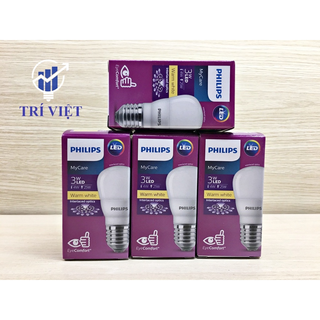 Bóng Đèn Ledbulb Philips 3W - 5W - 9W Đuôi E27 3000K (Ánh sáng vàng) / 6500K (Ánh sáng trắng)
