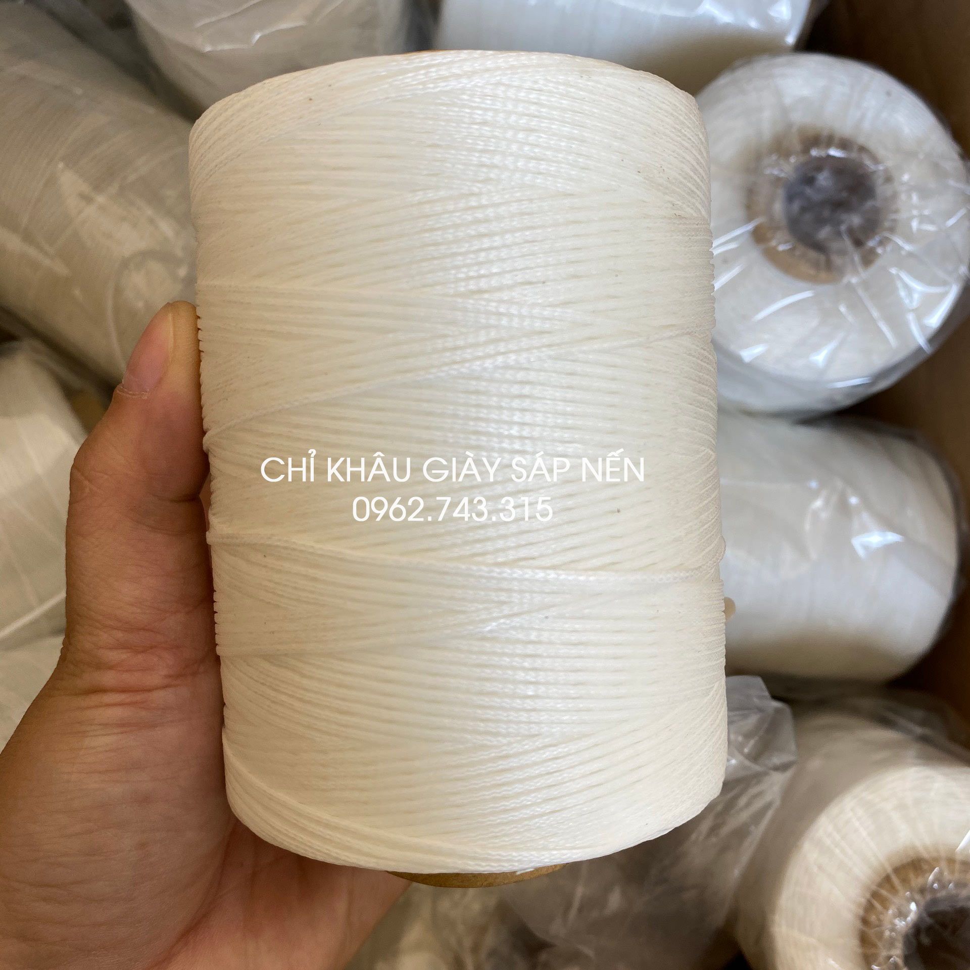 Chỉ sáp nến khâu giày dép, sợi dẹt (Màu trắng)