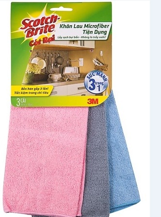 Gói 3 cái Khăn 3M Microfiber lau bếp tiện dụng