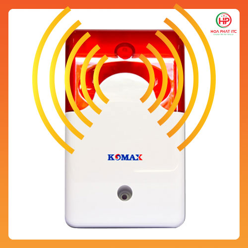 [BH 12 tháng] Còi hú kèm đèn chớp 220V Komax KM-A09