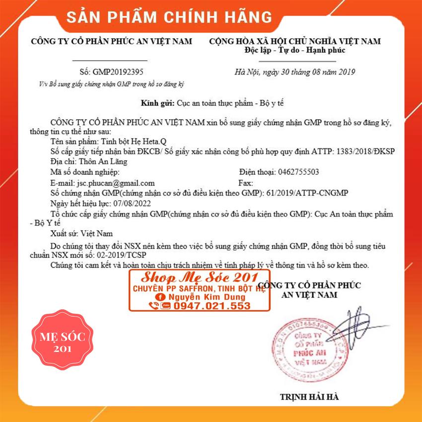 Tinh bột hẹ Heta Q 30gr Phúc An Mẹ Sóc 201