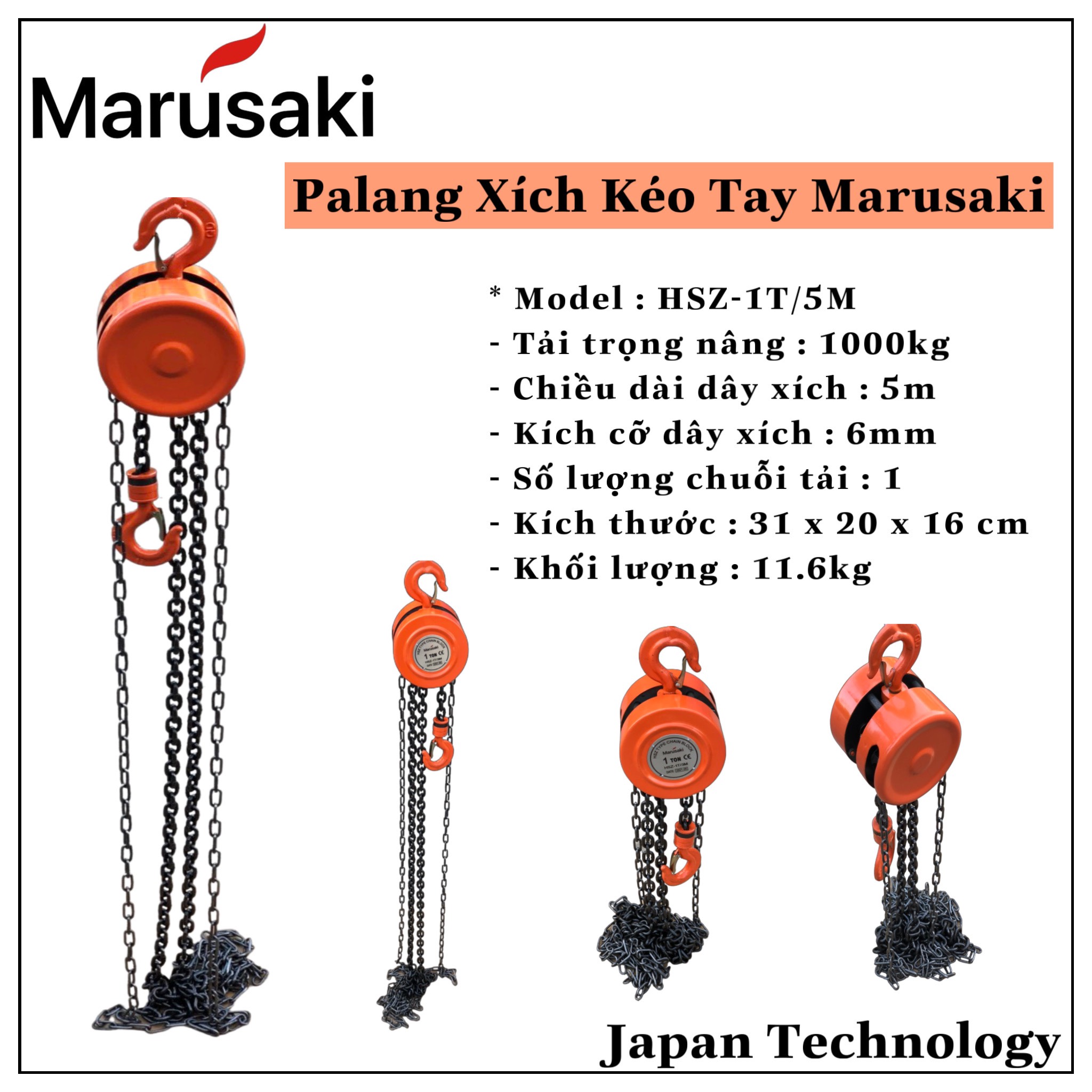 Palang Xích Marusaki HSZ 1T-3M/5M