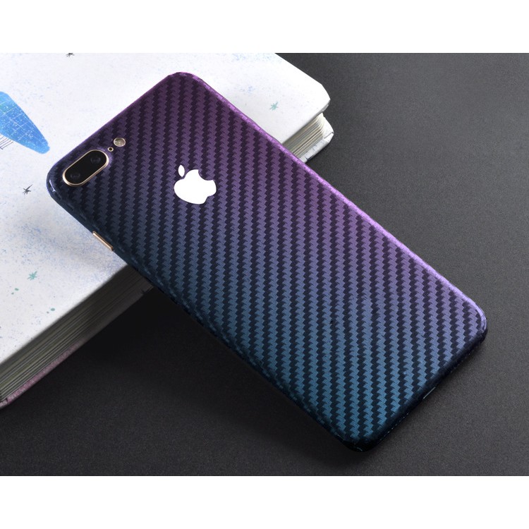 miếng dán skin iphone 7 , 7 plus vân carbon 4D - Đủ Màu