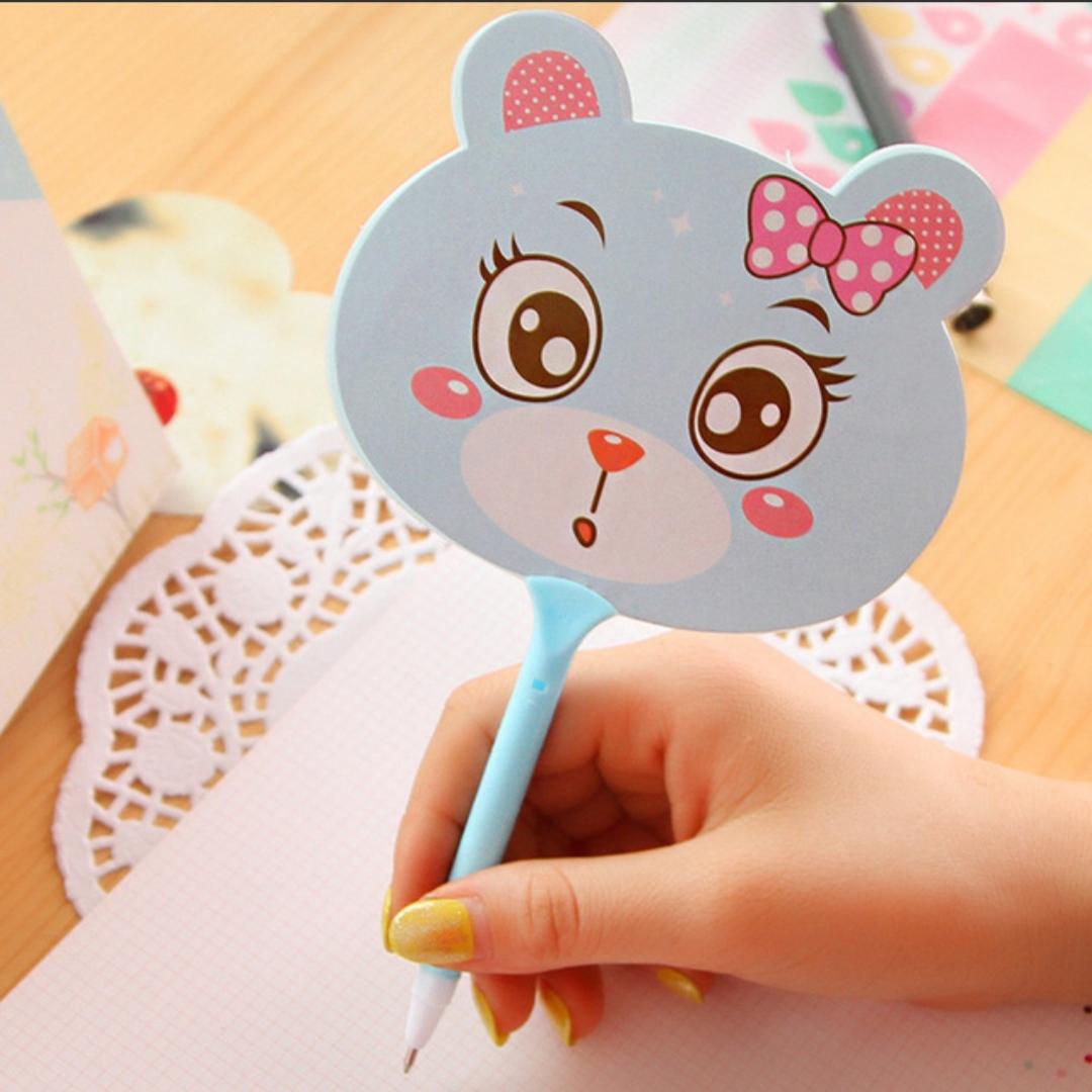 Combo 4 Bút Bi Hình Quạt Cute 4 Màu