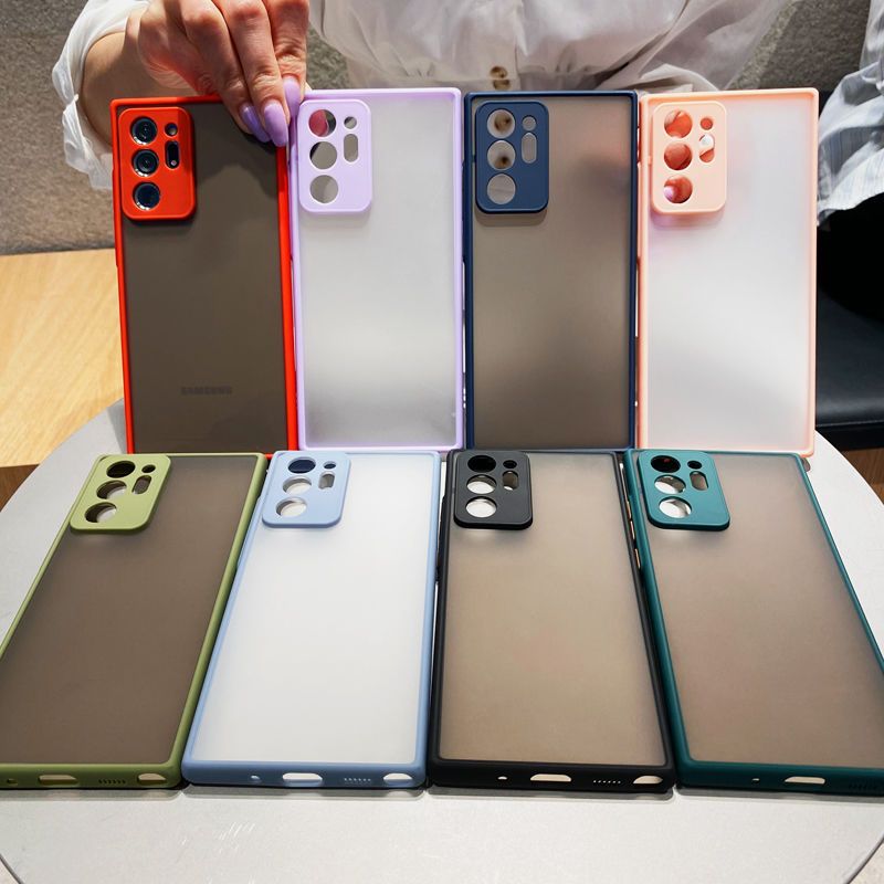 [19] Ốp lưng SAMSUNG nhựa cứng viền màu bảo vệ camera Note 8 Note 9 Note10 Note10 plus Note 20 Note 20 Ultra