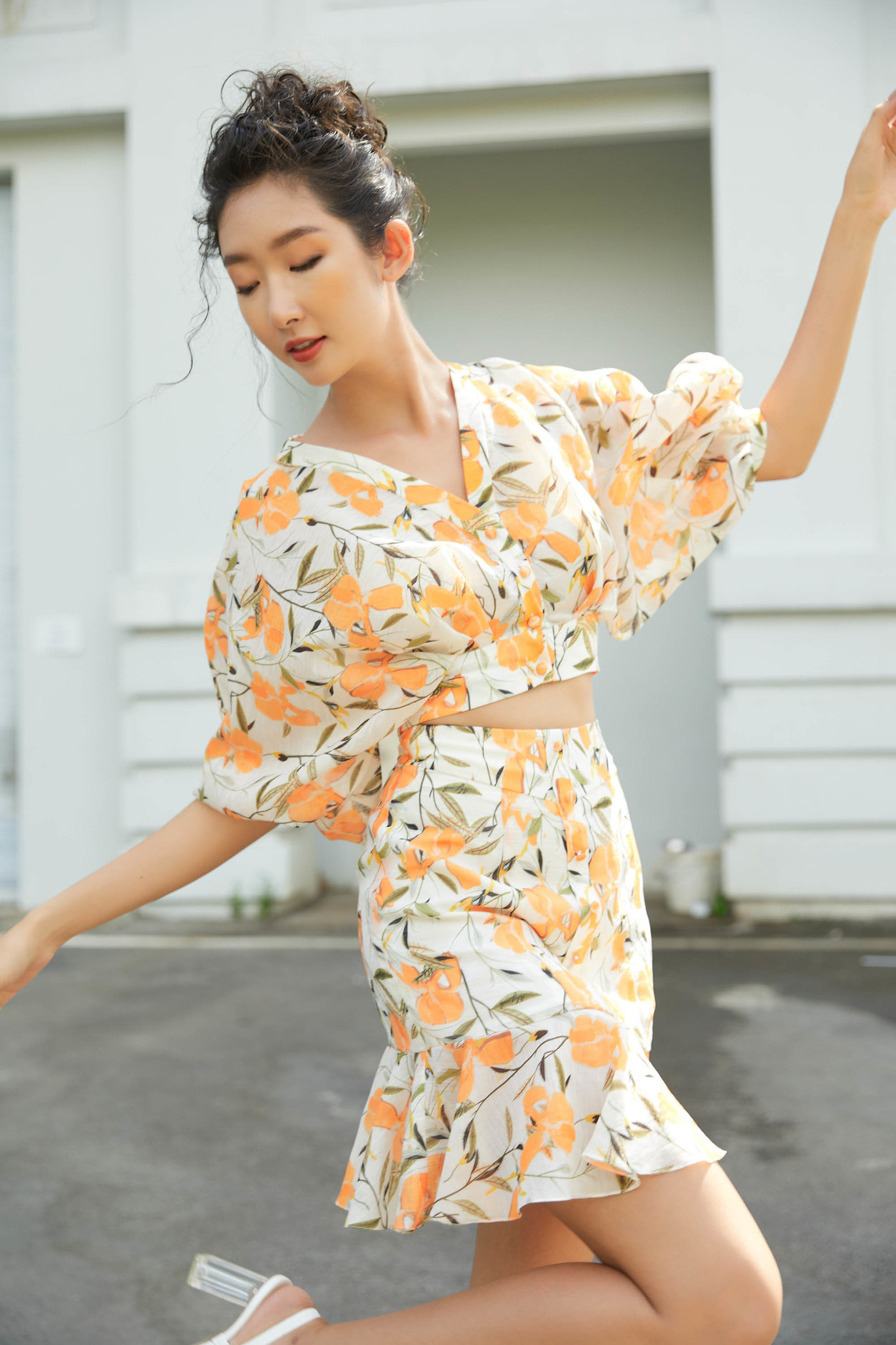Chân váy đuôi cá họa tiết nữ IVY moda MS 31B8250