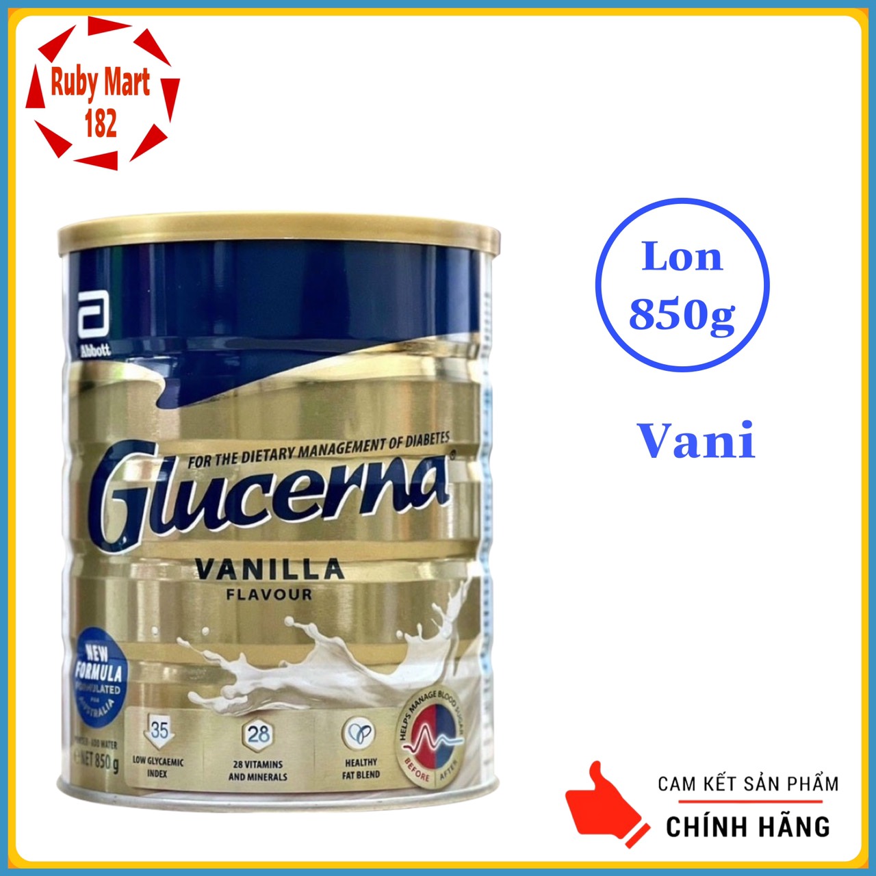 [Date 6.2024] Sữa Bột Glucerna Úc dành cho người tiểu đường lon 850g