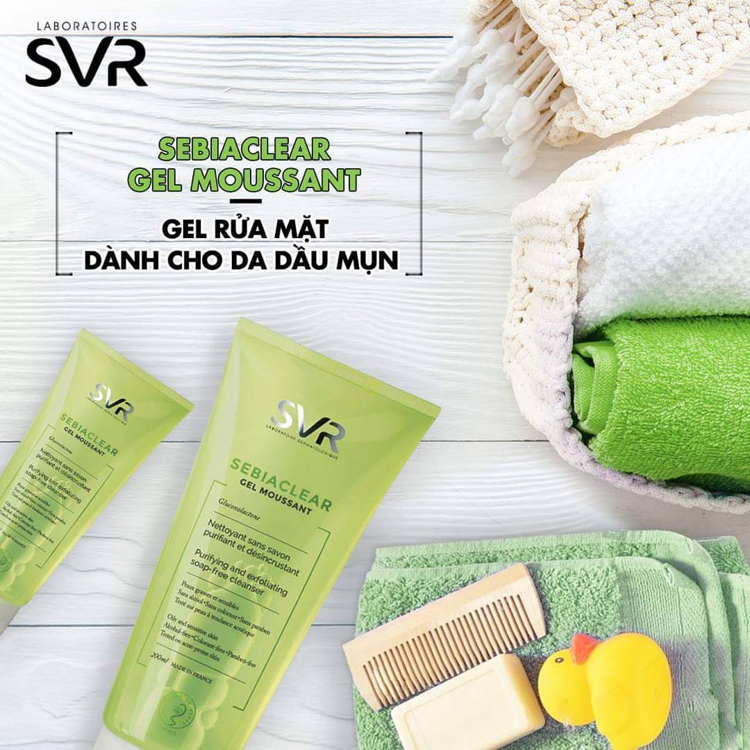 (CTY) Gel rửa mặt SVR Sebiaclear Gel Moussant dành cho da dầu
